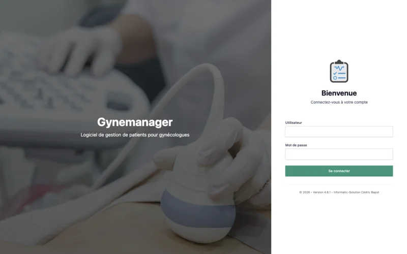 Capture d'écran 1 — Application de gestion de patientes
