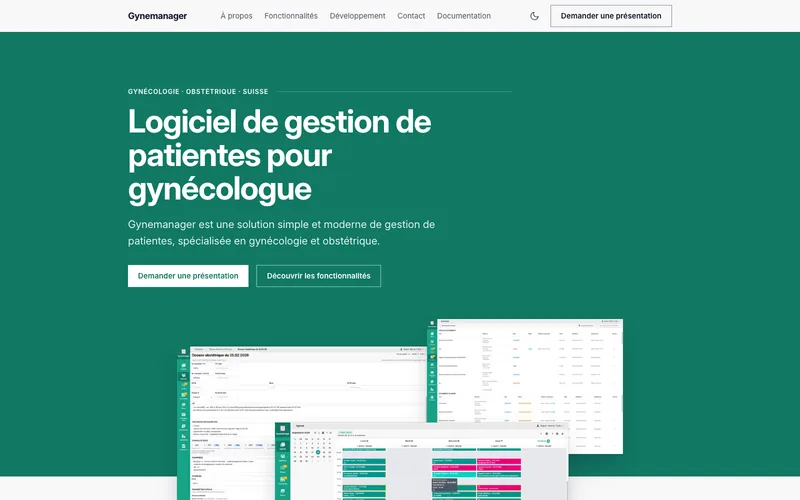 Capture d'écran 1 — Site web Gynemanager